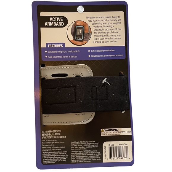PRO STRENGTH Men’s or Women’s Active Armband Adjustable Gray Phone Case - Picture 2 of 3